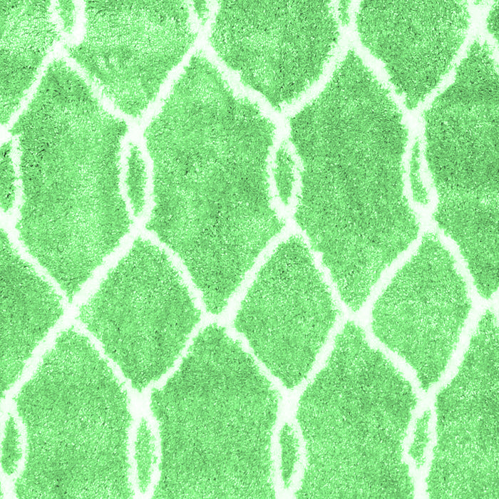 Machine Washable Trellis Emerald Green Modern Area Rugs, wshcon2994emgrn