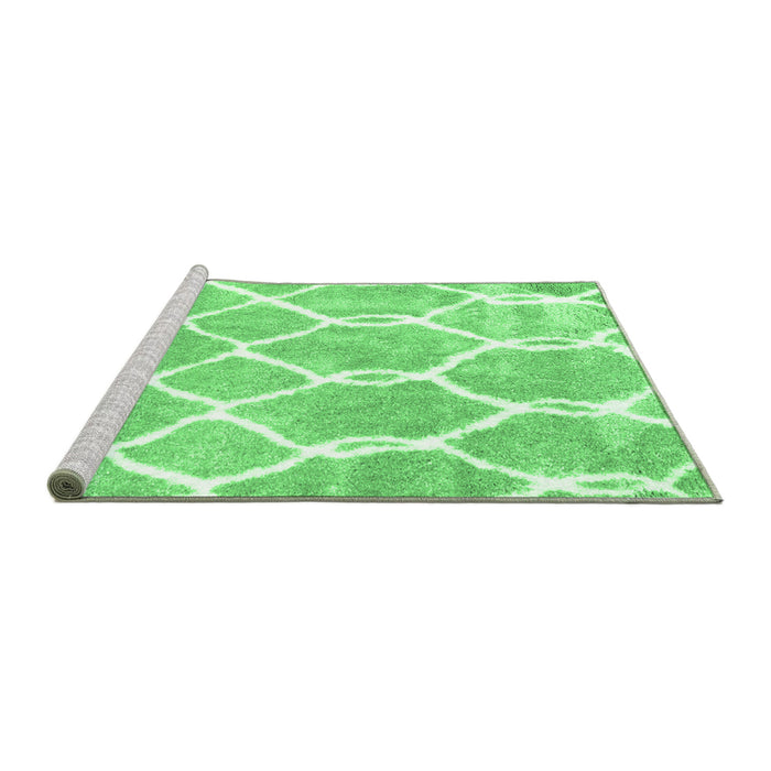 Sideview of Machine Washable Trellis Emerald Green Modern Area Rugs, wshcon2994emgrn