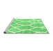 Sideview of Machine Washable Trellis Emerald Green Modern Area Rugs, wshcon2994emgrn