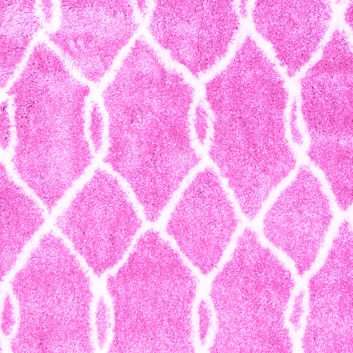 Machine Washable Trellis Pink Modern Rug, wshcon2994pnk