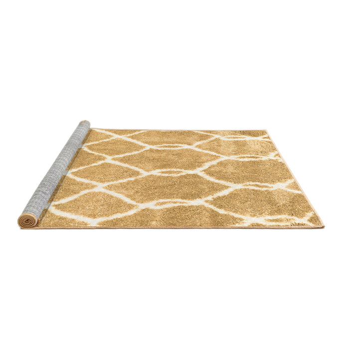 Sideview of Machine Washable Trellis Brown Modern Rug, wshcon2994brn
