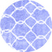 Round Trellis Blue Modern Rug, con2994blu