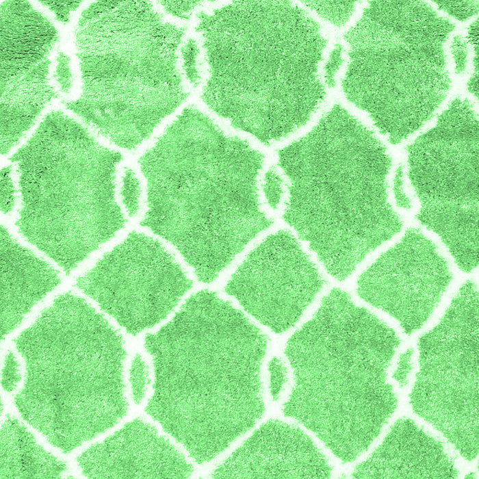 Square Machine Washable Trellis Emerald Green Modern Area Rugs, wshcon2994emgrn
