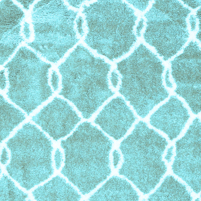 Square Machine Washable Trellis Light Blue Modern Rug, wshcon2994lblu