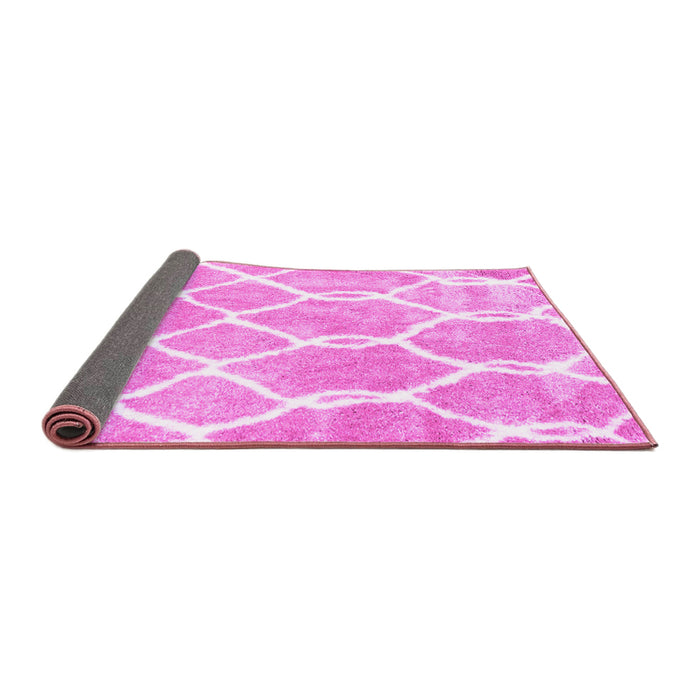 Sideview of Trellis Pink Modern Rug, con2994pnk