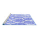 Sideview of Machine Washable Trellis Blue Modern Rug, wshcon2994blu