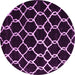 Round Machine Washable Trellis Pink Modern Rug, wshcon2995pnk