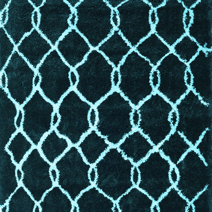 Machine Washable Trellis Light Blue Modern Rug, wshcon2995lblu