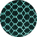 Round Trellis Turquoise Modern Rug, con2995turq