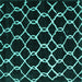 Square Machine Washable Trellis Turquoise Modern Area Rugs, wshcon2995turq