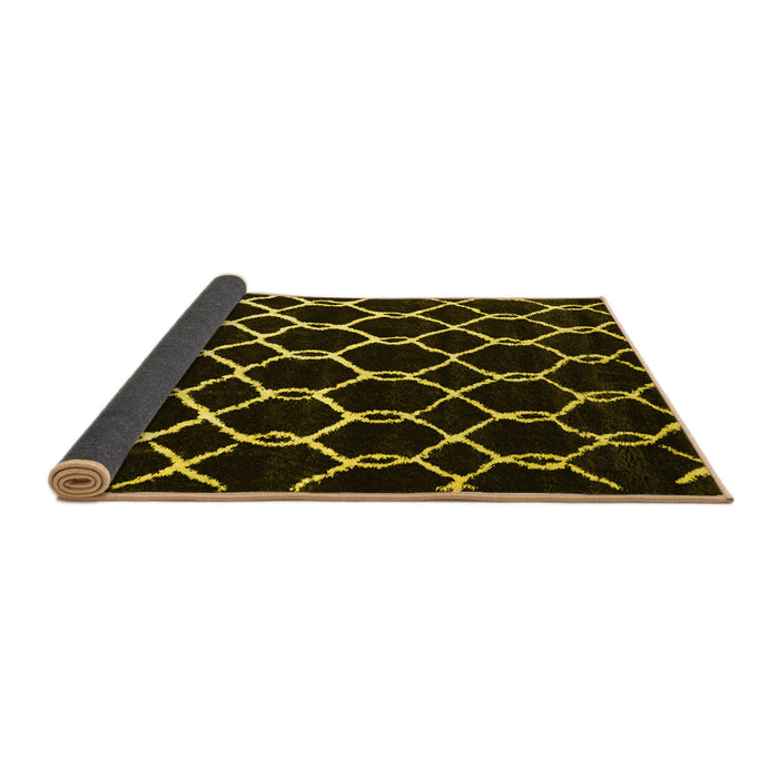 Sideview of Trellis Yellow Modern Rug, con2995yw