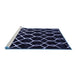 Sideview of Machine Washable Trellis Blue Modern Rug, wshcon2995blu