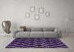 Machine Washable Trellis Purple Modern Area Rugs in a Living Room, wshcon2995pur