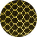 Round Trellis Yellow Modern Rug, con2995yw