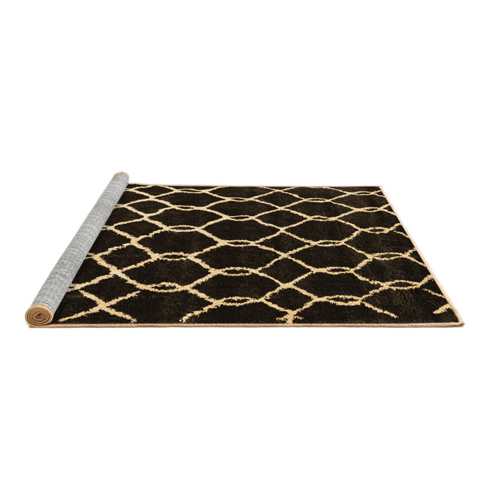 Sideview of Machine Washable Trellis Brown Modern Rug, wshcon2995brn