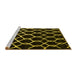 Sideview of Machine Washable Trellis Yellow Modern Rug, wshcon2995yw