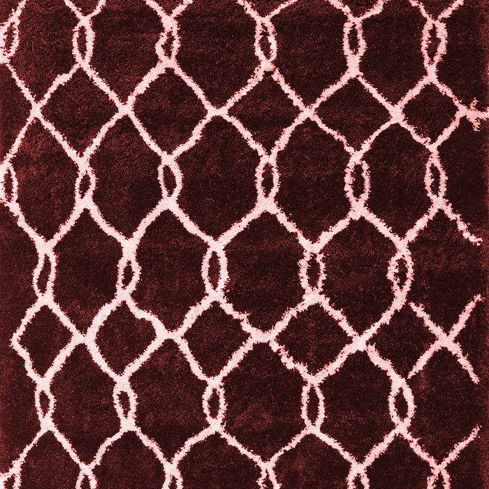 Machine Washable Trellis Red Modern Rug, wshcon2995red