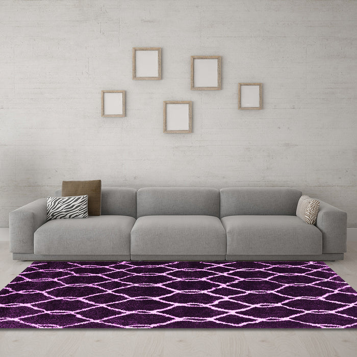 Machine Washable Trellis Pink Modern Rug in a Living Room, wshcon2995pnk