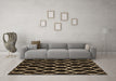 Machine Washable Trellis Brown Modern Rug in a Living Room,, wshcon2995brn