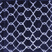 Square Machine Washable Trellis Blue Modern Rug, wshcon2995blu