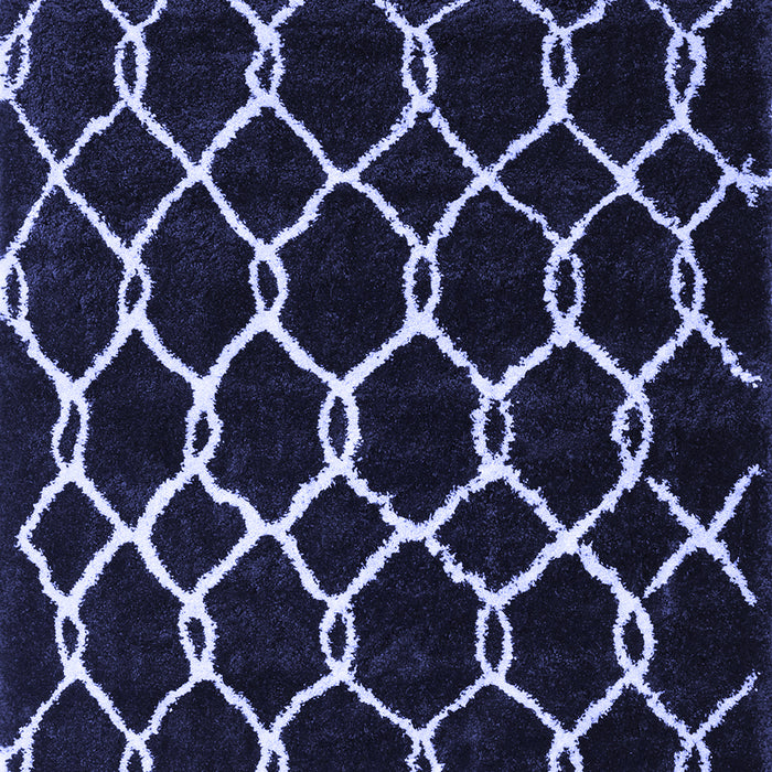 Machine Washable Trellis Blue Modern Rug, wshcon2995blu