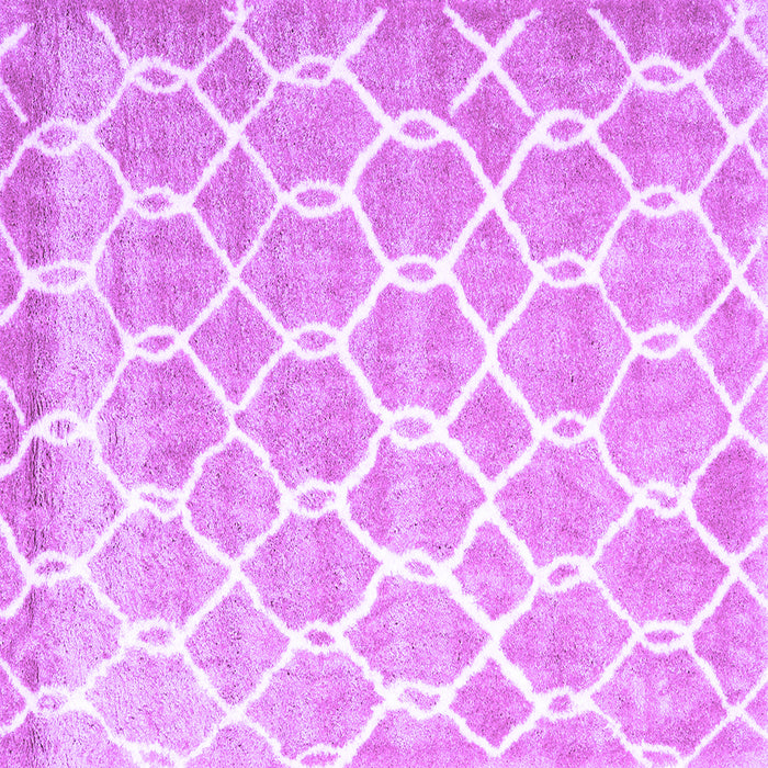 Square Machine Washable Trellis Purple Modern Area Rugs, wshcon2996pur