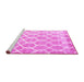 Sideview of Machine Washable Trellis Pink Modern Rug, wshcon2996pnk