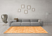 Machine Washable Trellis Orange Modern Area Rugs in a Living Room, wshcon2996org