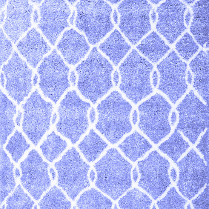 Machine Washable Trellis Blue Modern Rug, wshcon2996blu