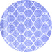 Round Trellis Blue Modern Rug, con2996blu