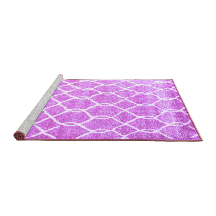 Sideview of Machine Washable Trellis Purple Modern Area Rugs, wshcon2996pur