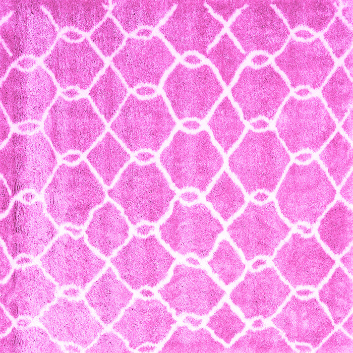 Square Machine Washable Trellis Pink Modern Rug, wshcon2996pnk