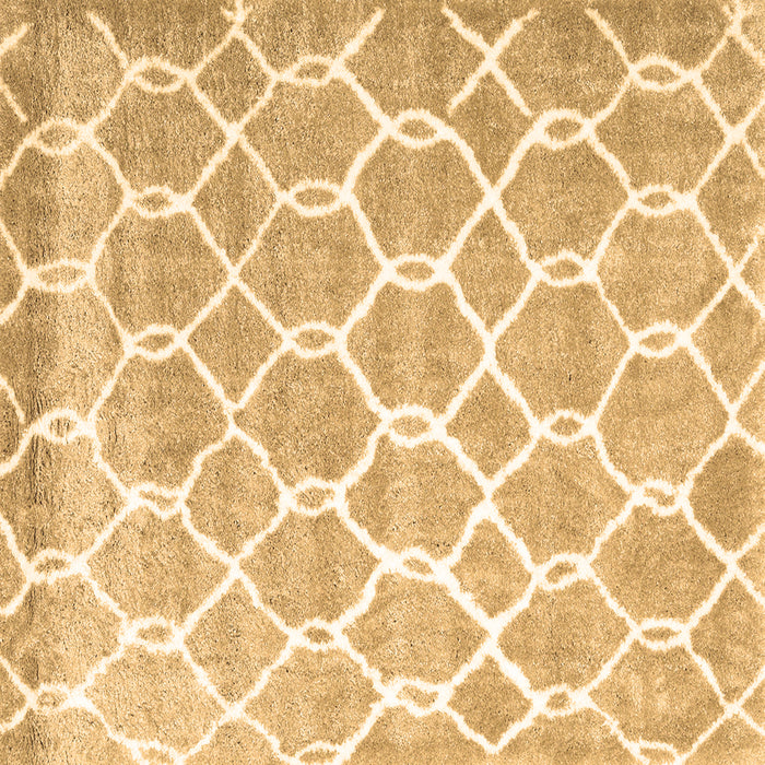 Square Machine Washable Trellis Brown Modern Rug, wshcon2996brn