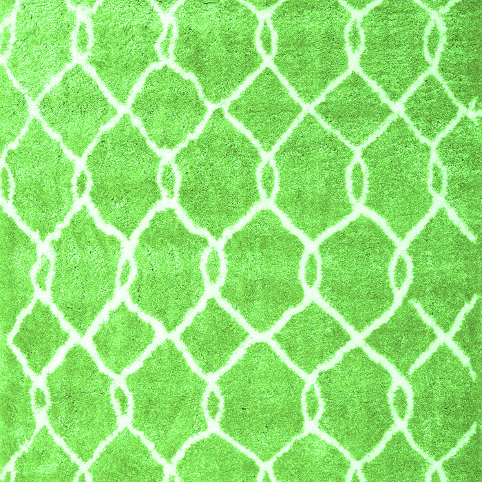 Serging Thickness of Machine Washable Trellis Green Modern Area Rugs, wshcon2996grn
