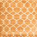 Round Machine Washable Trellis Orange Modern Area Rugs, wshcon2996org