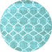 Round Trellis Light Blue Modern Rug, con2996lblu