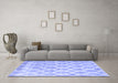 Machine Washable Trellis Blue Modern Rug in a Living Room, wshcon2996blu