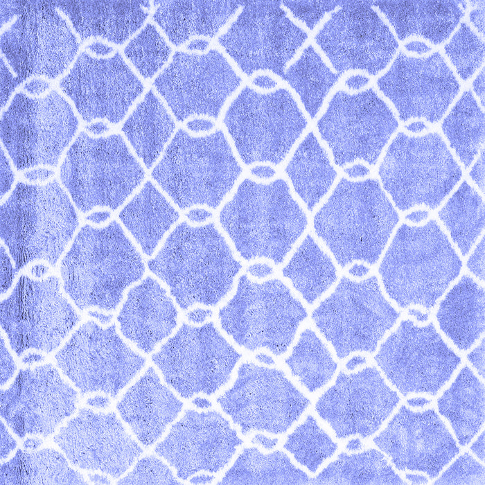 Square Machine Washable Trellis Blue Modern Rug, wshcon2996blu