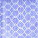Square Machine Washable Trellis Blue Modern Rug, wshcon2996blu