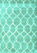Machine Washable Trellis Turquoise Modern Area Rugs, wshcon2996turq