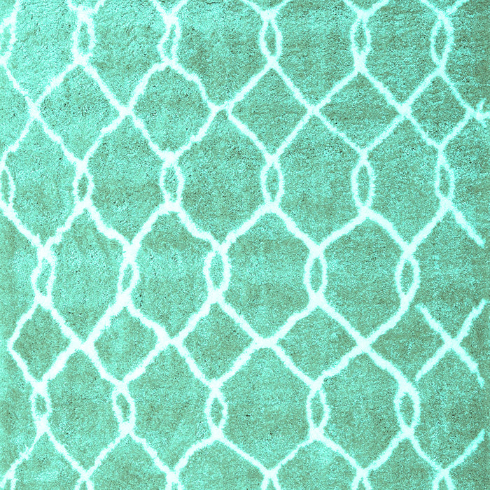 Machine Washable Trellis Turquoise Modern Area Rugs, wshcon2996turq