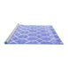 Sideview of Machine Washable Trellis Blue Modern Rug, wshcon2996blu