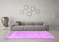 Machine Washable Trellis Purple Modern Rug, wshcon2996pur