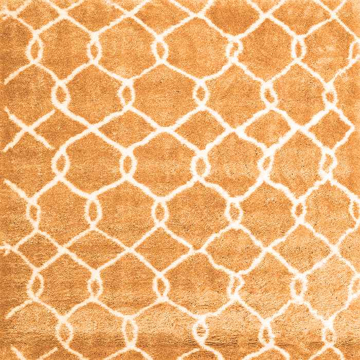 Serging Thickness of Trellis Orange Modern Rug, con2996org
