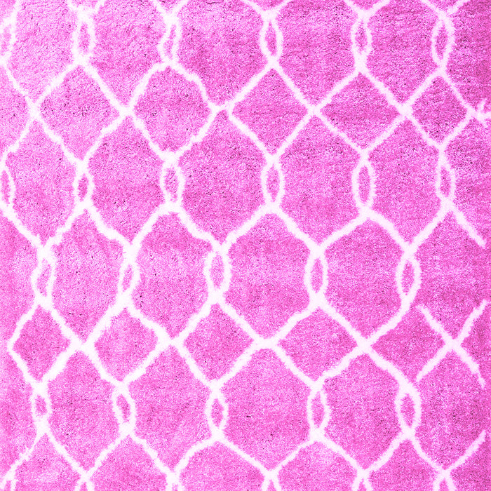 Machine Washable Trellis Pink Modern Rug, wshcon2996pnk