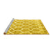 Sideview of Machine Washable Trellis Yellow Modern Rug, wshcon2996yw