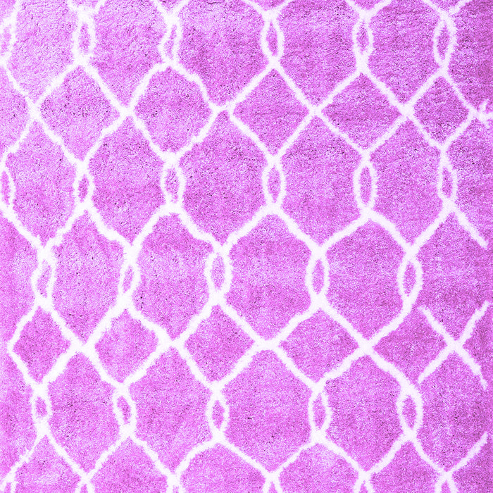 Machine Washable Trellis Purple Modern Area Rugs, wshcon2996pur