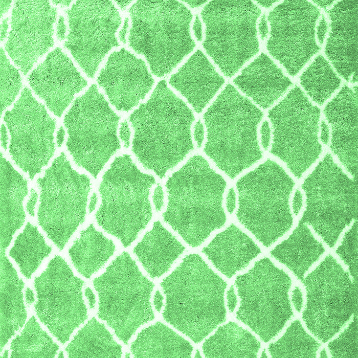 Machine Washable Trellis Emerald Green Modern Area Rugs, wshcon2996emgrn