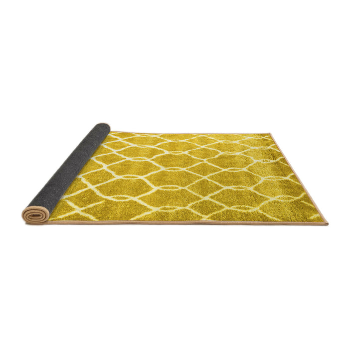 Sideview of Trellis Yellow Modern Rug, con2996yw