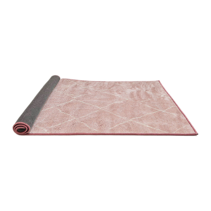 Thickness of Contemporary Daisy Pink Trellis Rug, con2997